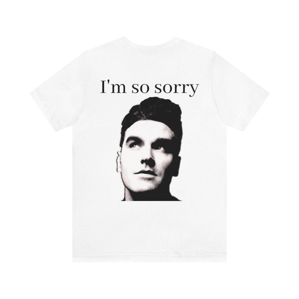 Morrissey White 'I'm So Sorry' Short Sleeve Graphic Tee